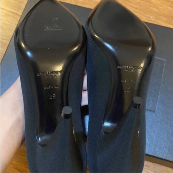 Saint Laurent Paris Women's Black Satin Courts Heels NEW - Picture 2 of 10